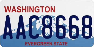 WA license plate AAC8668