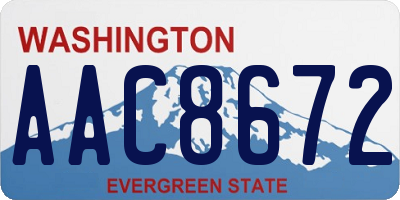 WA license plate AAC8672