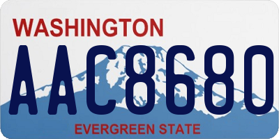 WA license plate AAC8680