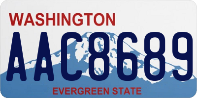 WA license plate AAC8689