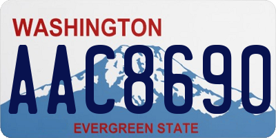WA license plate AAC8690