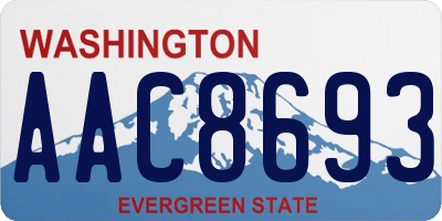 WA license plate AAC8693