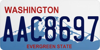 WA license plate AAC8697