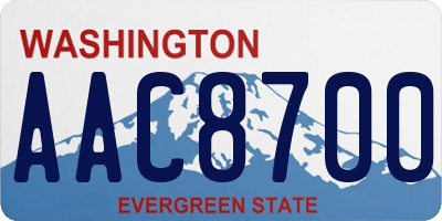 WA license plate AAC8700