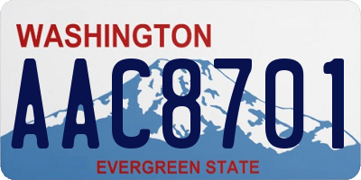 WA license plate AAC8701