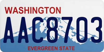 WA license plate AAC8703
