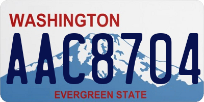 WA license plate AAC8704