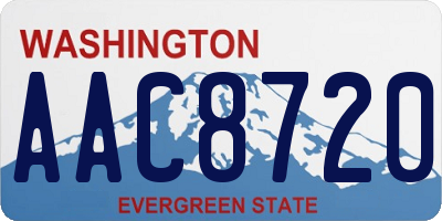 WA license plate AAC8720