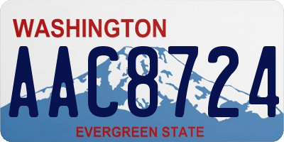 WA license plate AAC8724