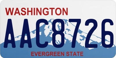 WA license plate AAC8726