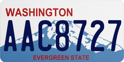 WA license plate AAC8727