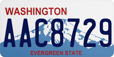 WA license plate AAC8729