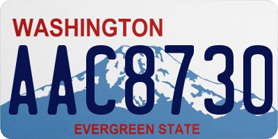 WA license plate AAC8730