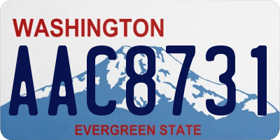 WA license plate AAC8731