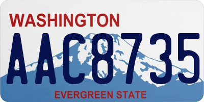 WA license plate AAC8735