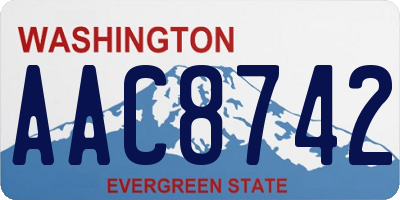 WA license plate AAC8742