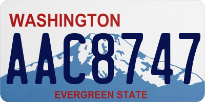 WA license plate AAC8747