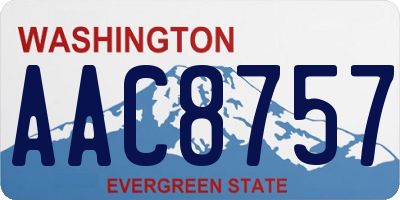 WA license plate AAC8757