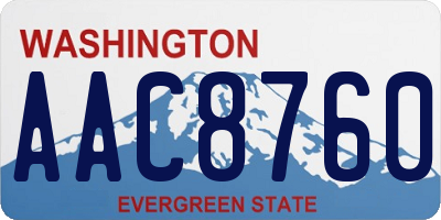 WA license plate AAC8760