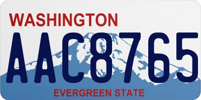 WA license plate AAC8765