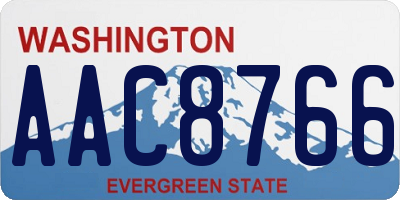 WA license plate AAC8766