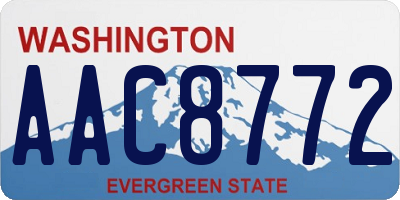 WA license plate AAC8772
