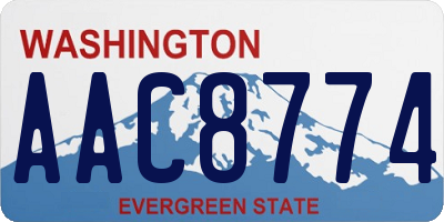 WA license plate AAC8774