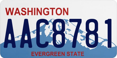WA license plate AAC8781
