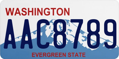 WA license plate AAC8789