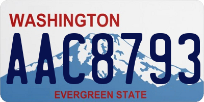 WA license plate AAC8793