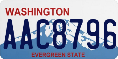 WA license plate AAC8796