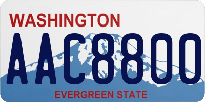 WA license plate AAC8800