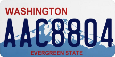WA license plate AAC8804