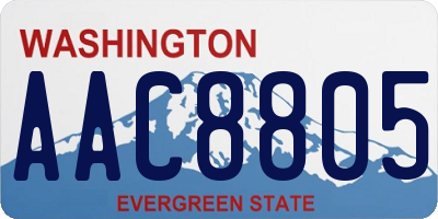 WA license plate AAC8805