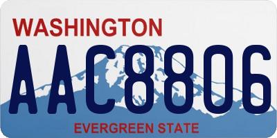 WA license plate AAC8806