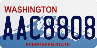 WA license plate AAC8808