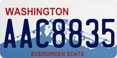 WA license plate AAC8835