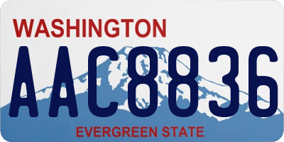 WA license plate AAC8836