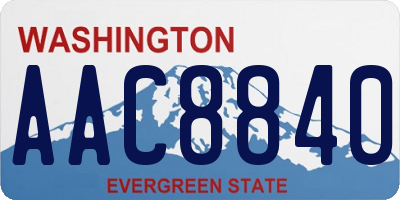 WA license plate AAC8840