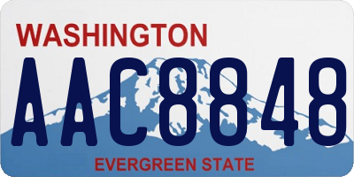 WA license plate AAC8848