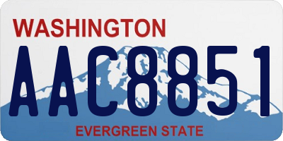 WA license plate AAC8851