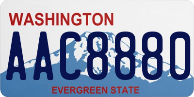 WA license plate AAC8880