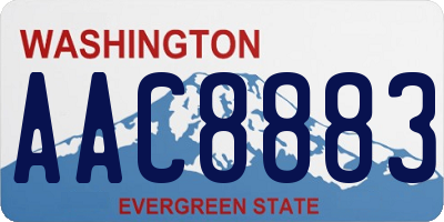 WA license plate AAC8883