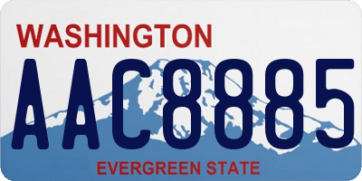 WA license plate AAC8885