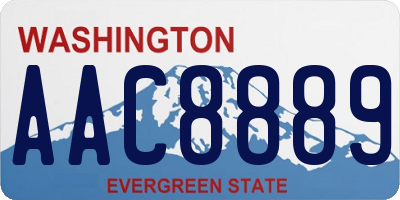 WA license plate AAC8889