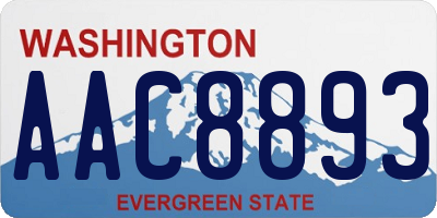 WA license plate AAC8893