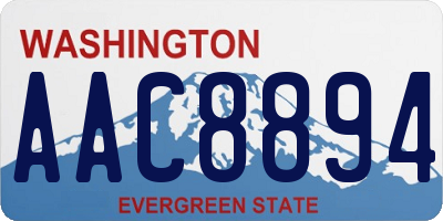 WA license plate AAC8894