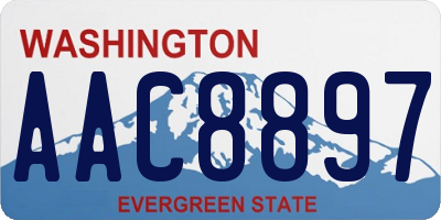 WA license plate AAC8897