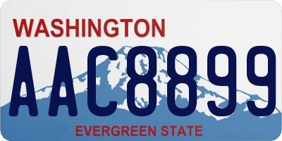 WA license plate AAC8899