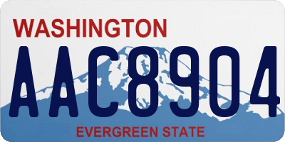 WA license plate AAC8904